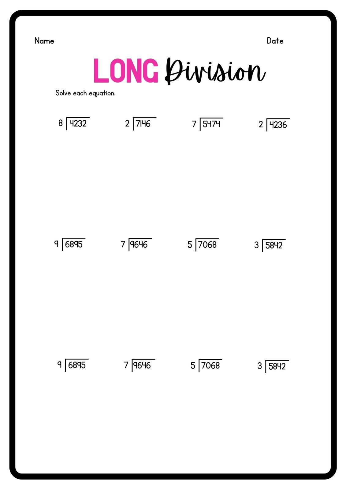 long division free printable worksheets long division free printable worksheets
