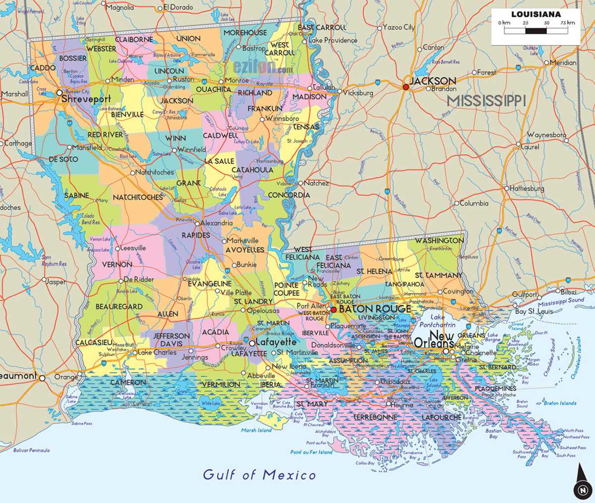 louisiana map printable louisiana map printable