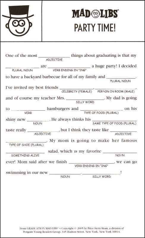 mad lib free printable mad lib free printable