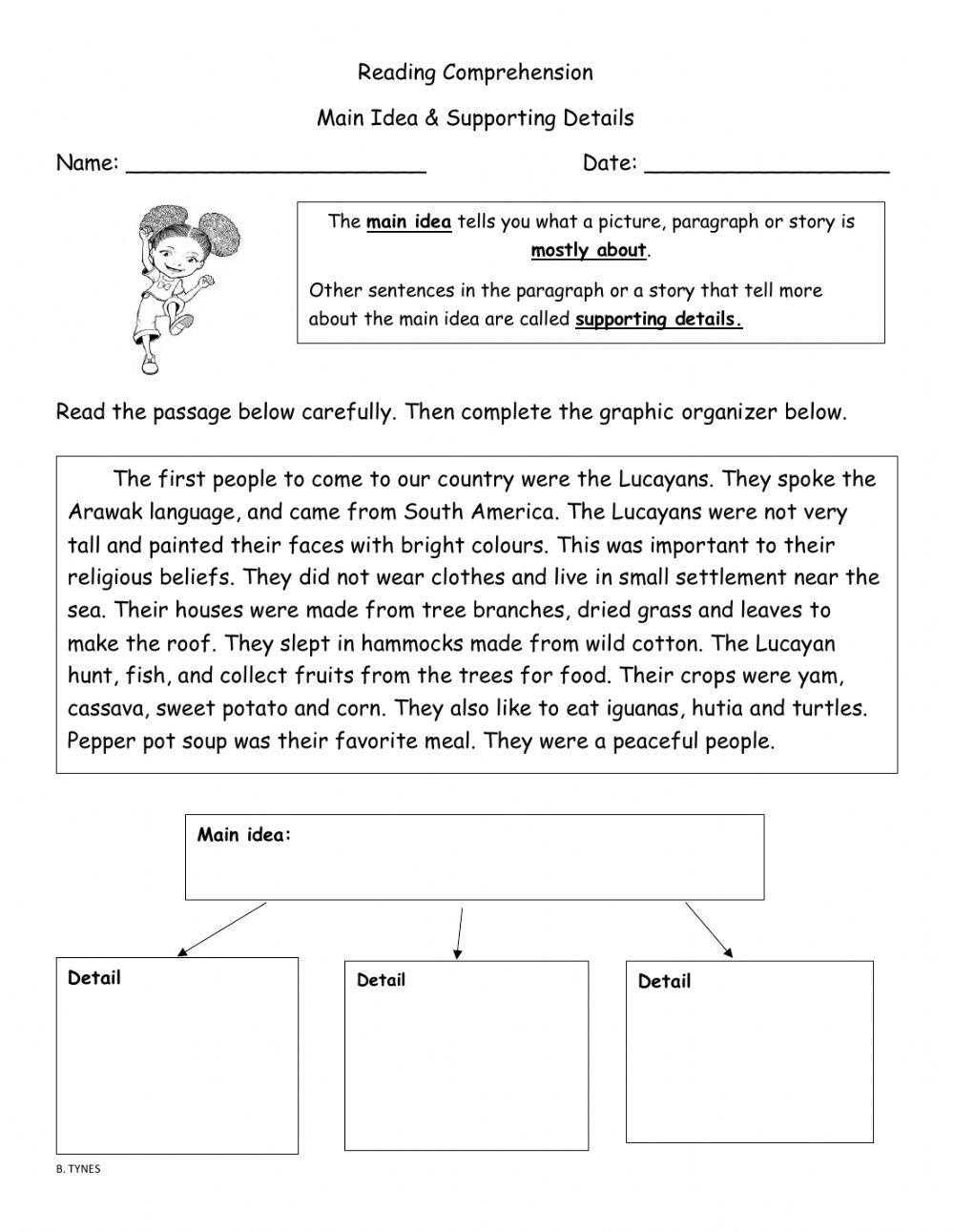 main idea and supporting details graphic organizer free printable