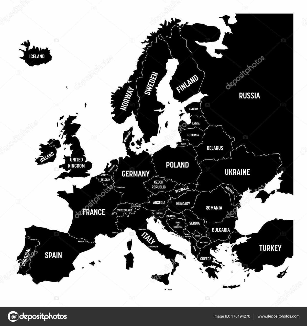 map of europe printable black and white