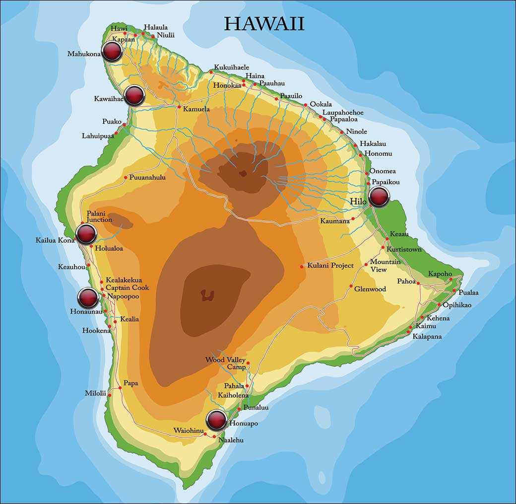 map of hawaii big island printable