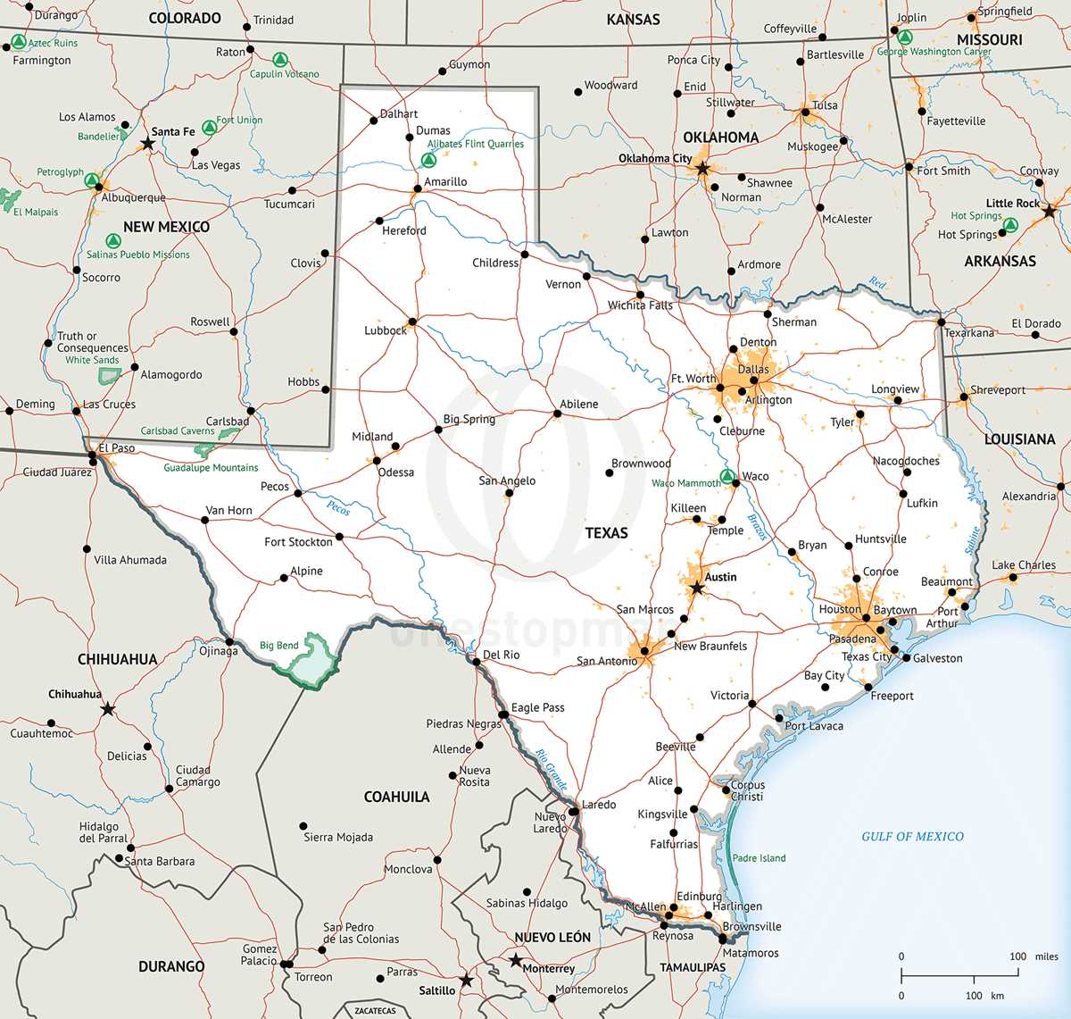 map of texas printable map of texas printable