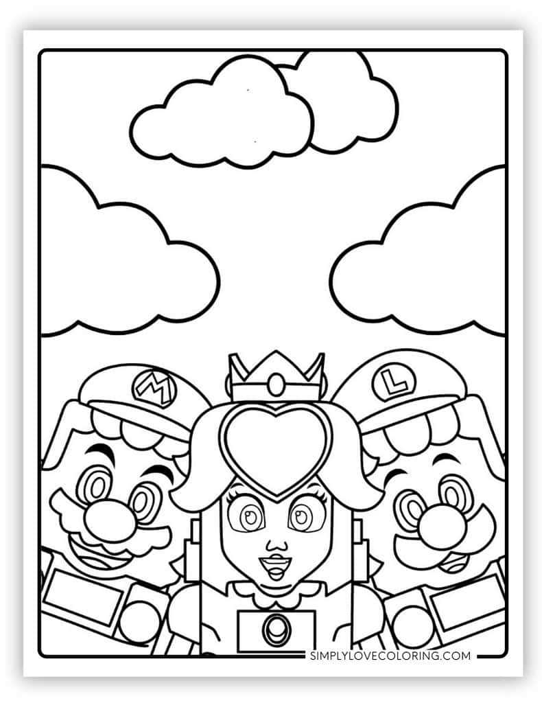 mario coloring pages printable free