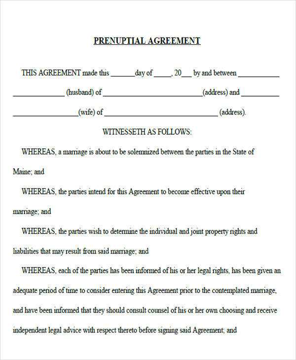 marriage free printable prenuptial agreement form marriage free printable prenuptial agreement form