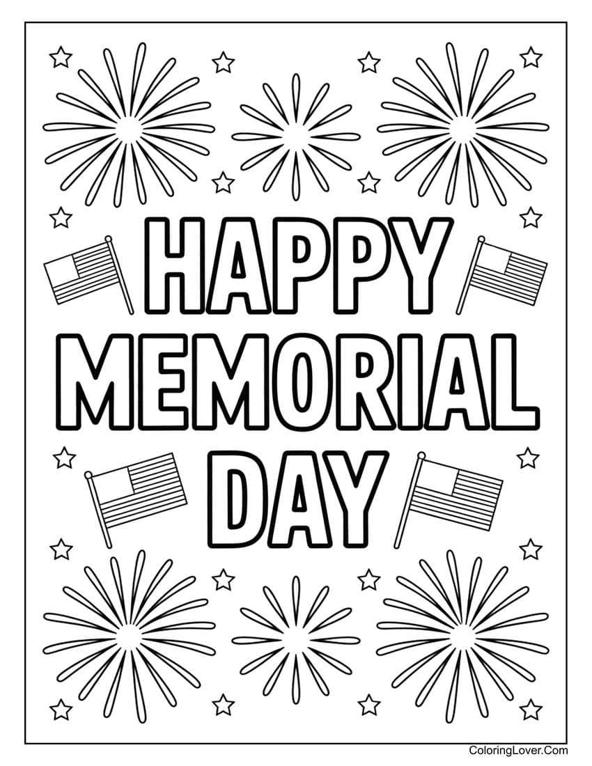 memorial day printable coloring pages