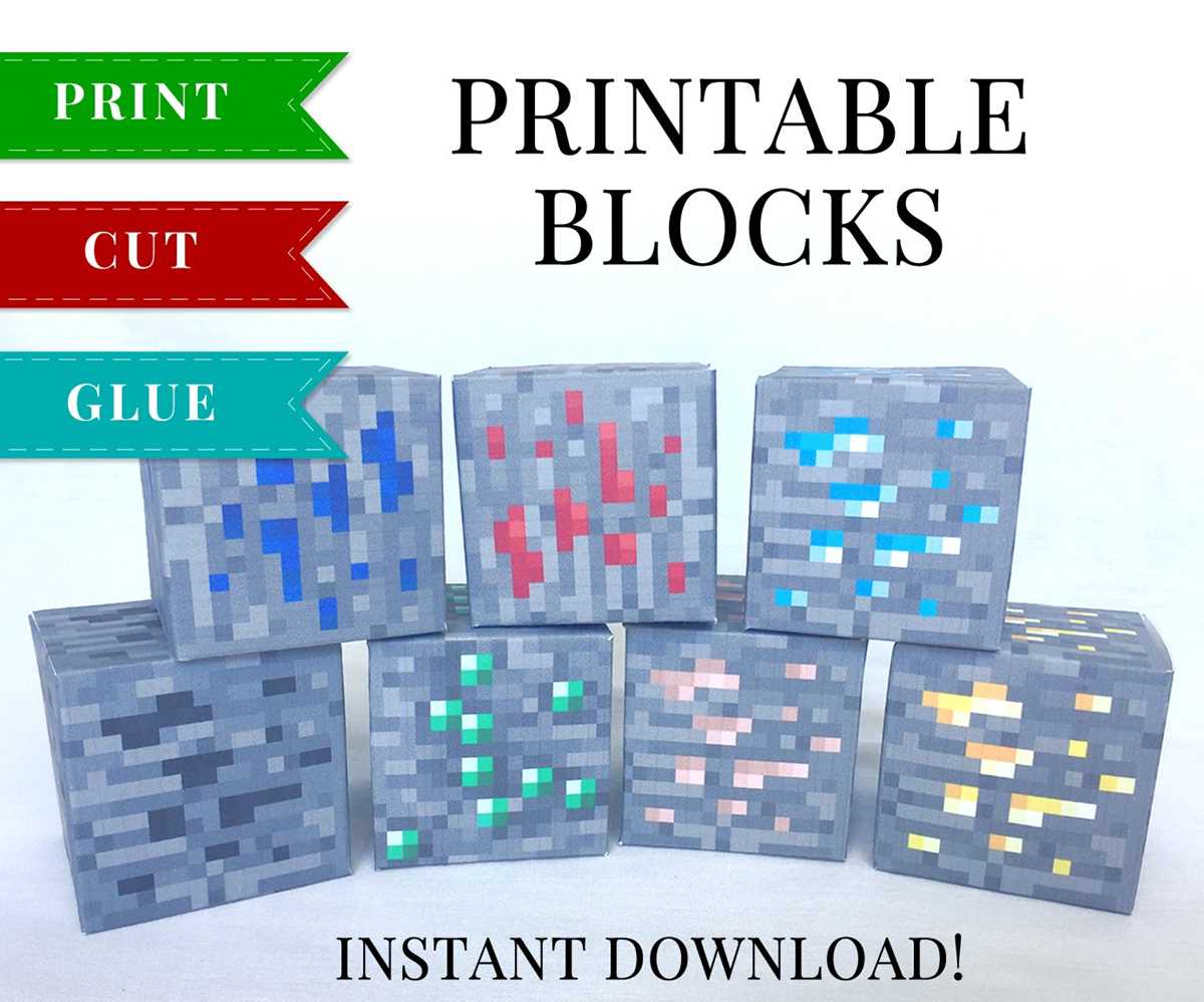 minecraft block printables minecraft block printables