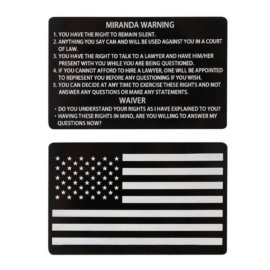 miranda rights card printable
