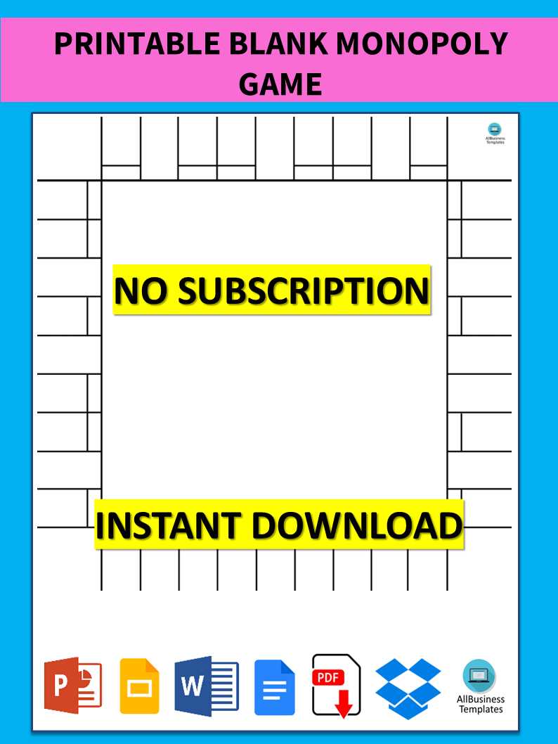 monopoly board game printable monopoly board game printable
