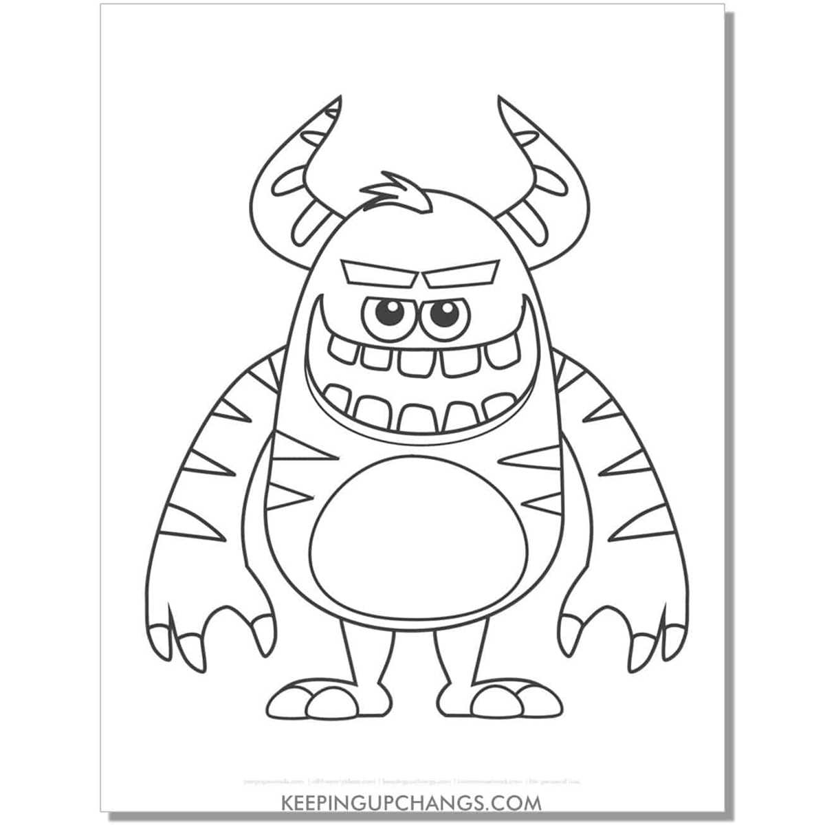 monster colouring pages printable