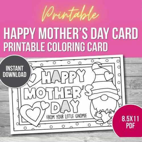 mothers day card printable for kids mothers day card printable for kids