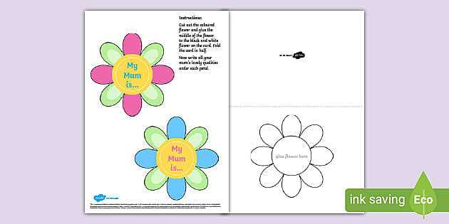 mothers day flower printable mothers day flower printable