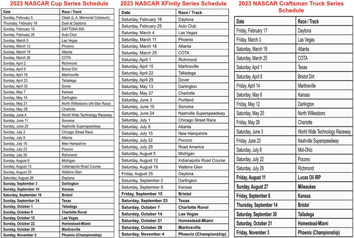 nascar printable schedule nascar printable schedule