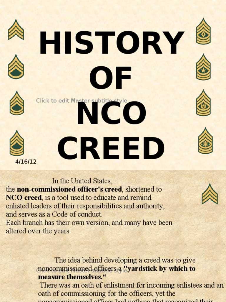 nco creed printable nco creed printable