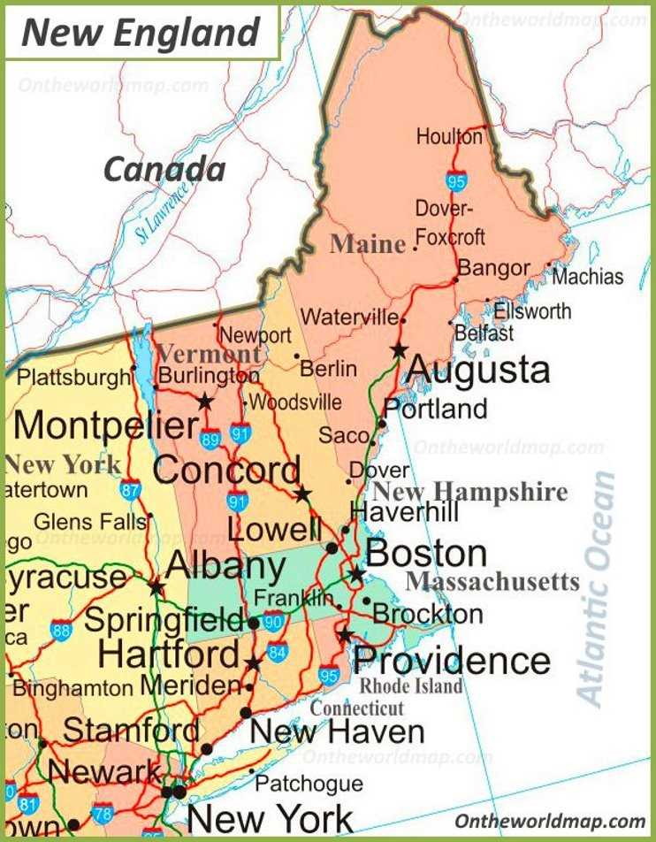 new england printable map new england printable map