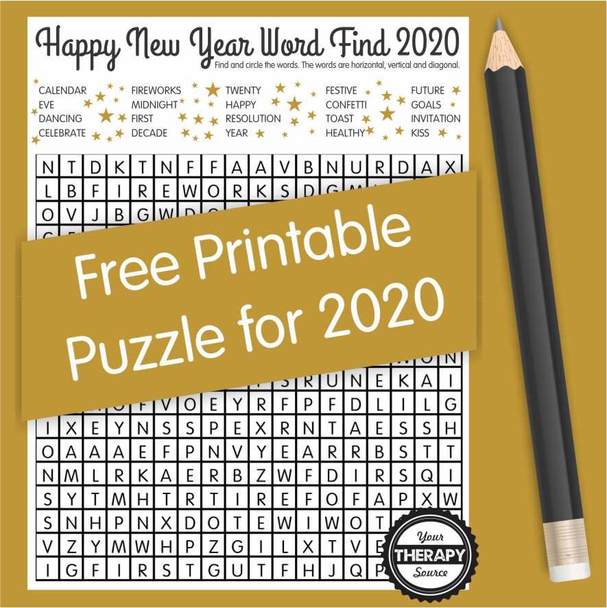new year word search free printable
