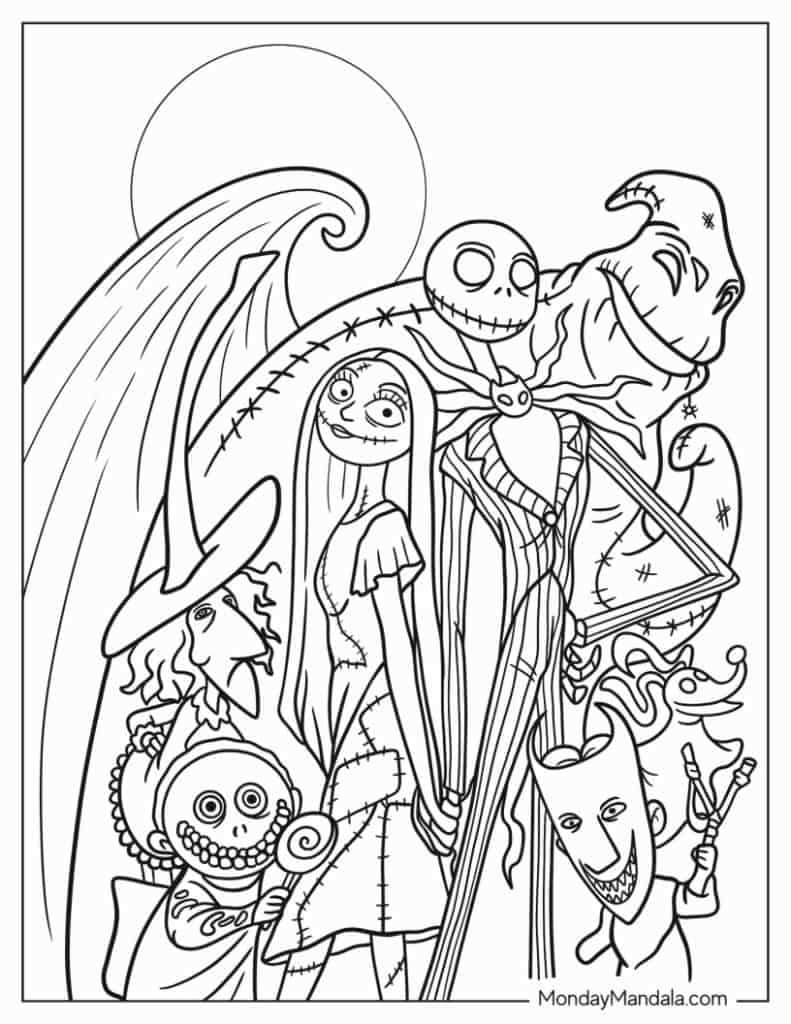nightmare before christmas printable coloring pages nightmare before christmas printable coloring pages