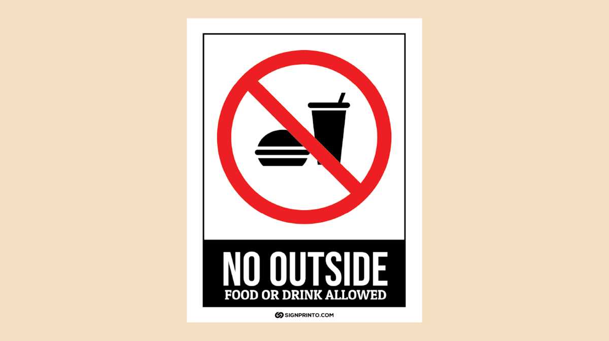 no food or drink signs printable
