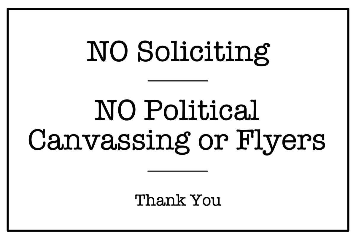 no soliciting signs printable