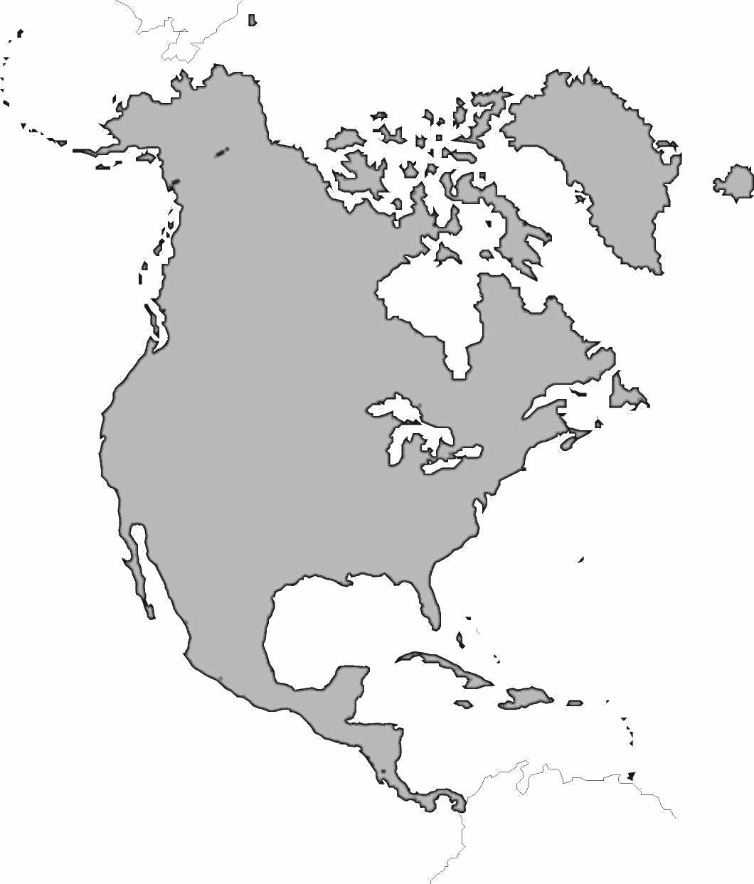 north america printable map