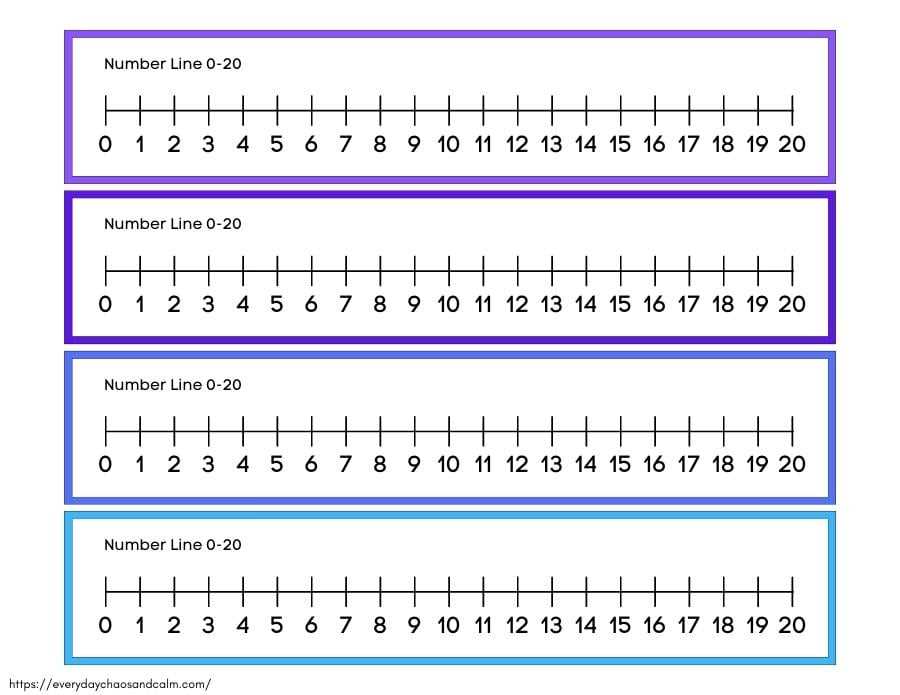number lines positive and negative printable