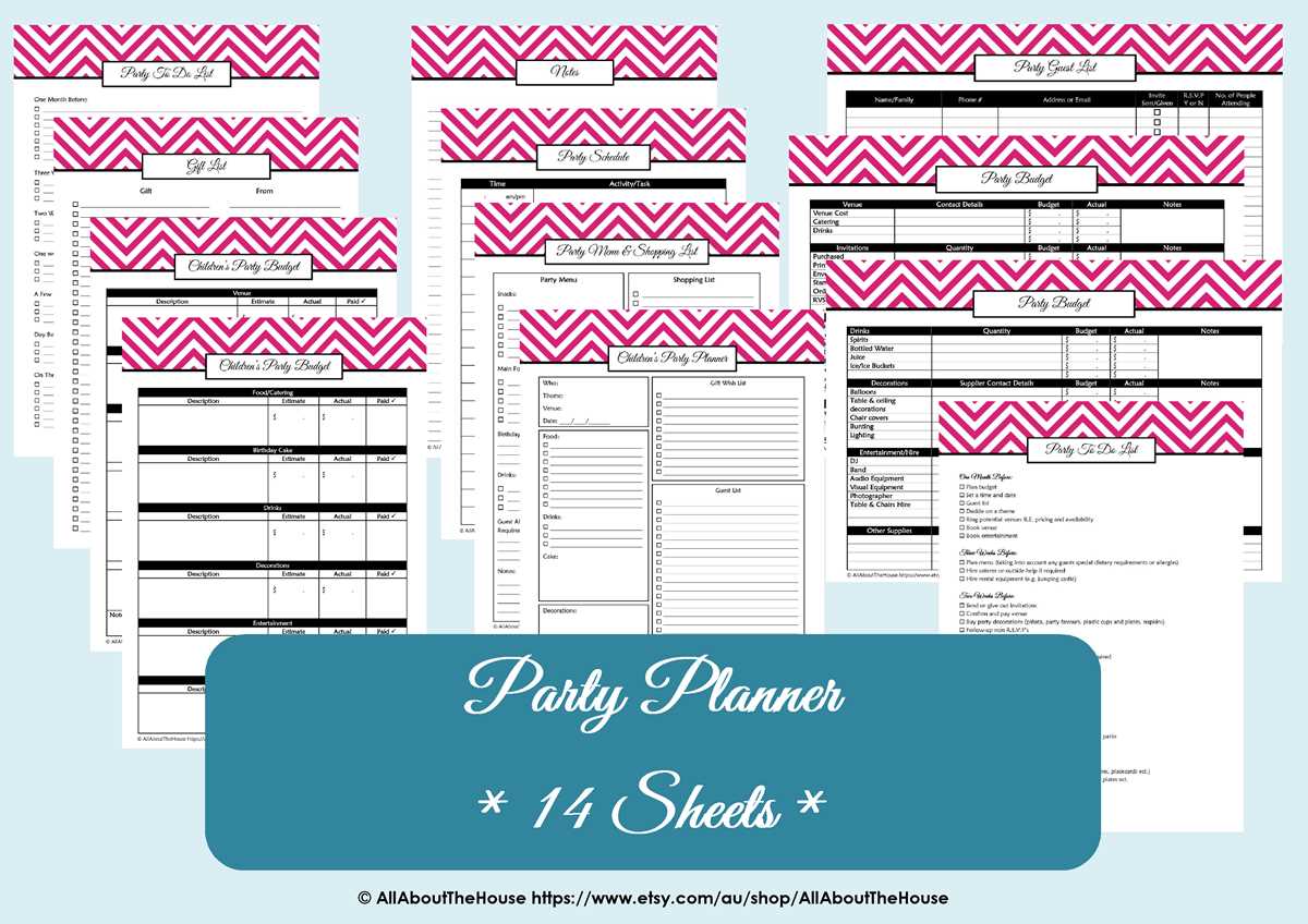 party planner checklist printable party planner checklist printable