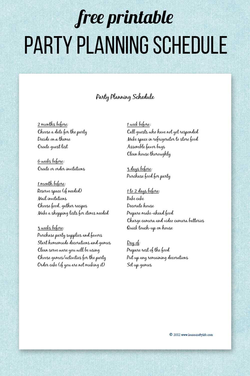 party planner checklist printable party planner checklist printable