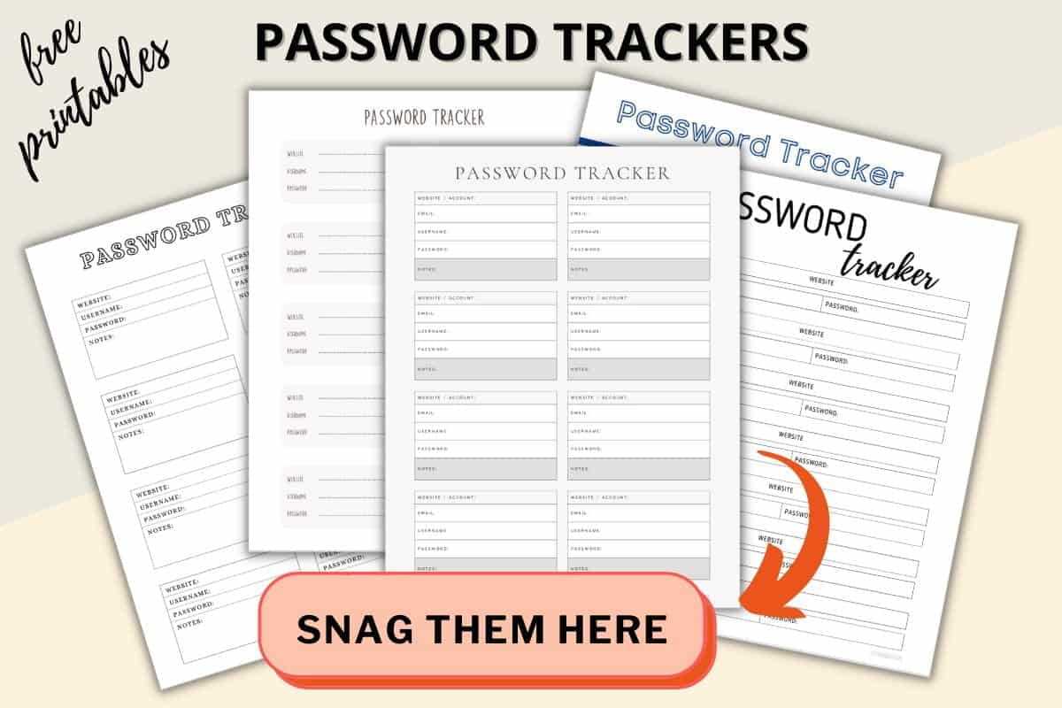 password log free printable password log free printable