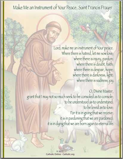 prayer of saint francis printable