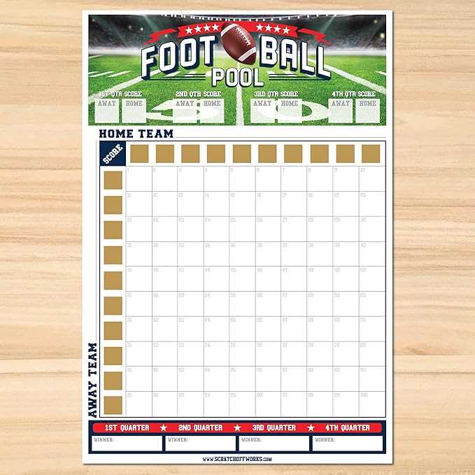 printable 100 square football board