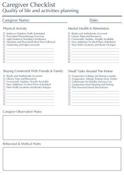 printable activities of daily living checklist printable activities of daily living checklist