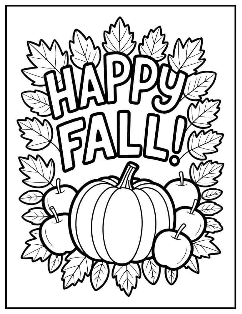 printable autumn coloring pages