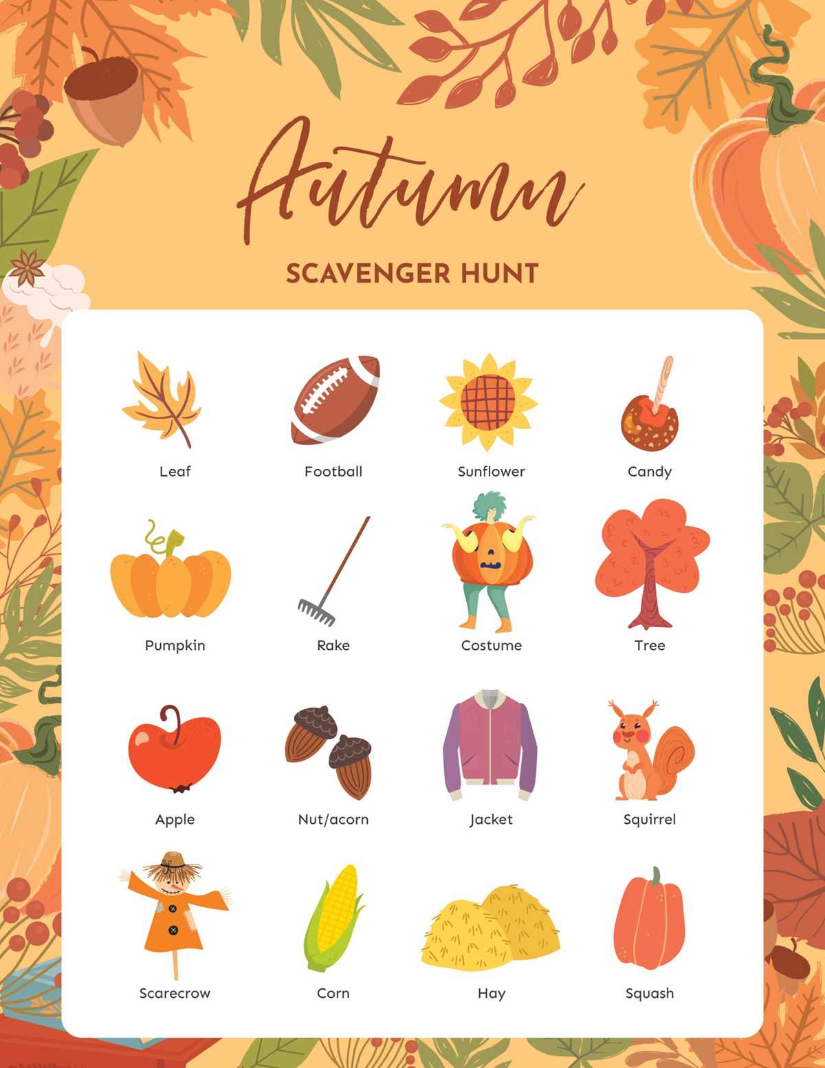 printable autumn scavenger hunt printable autumn scavenger hunt