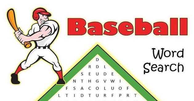 printable baseball word search printable baseball word search