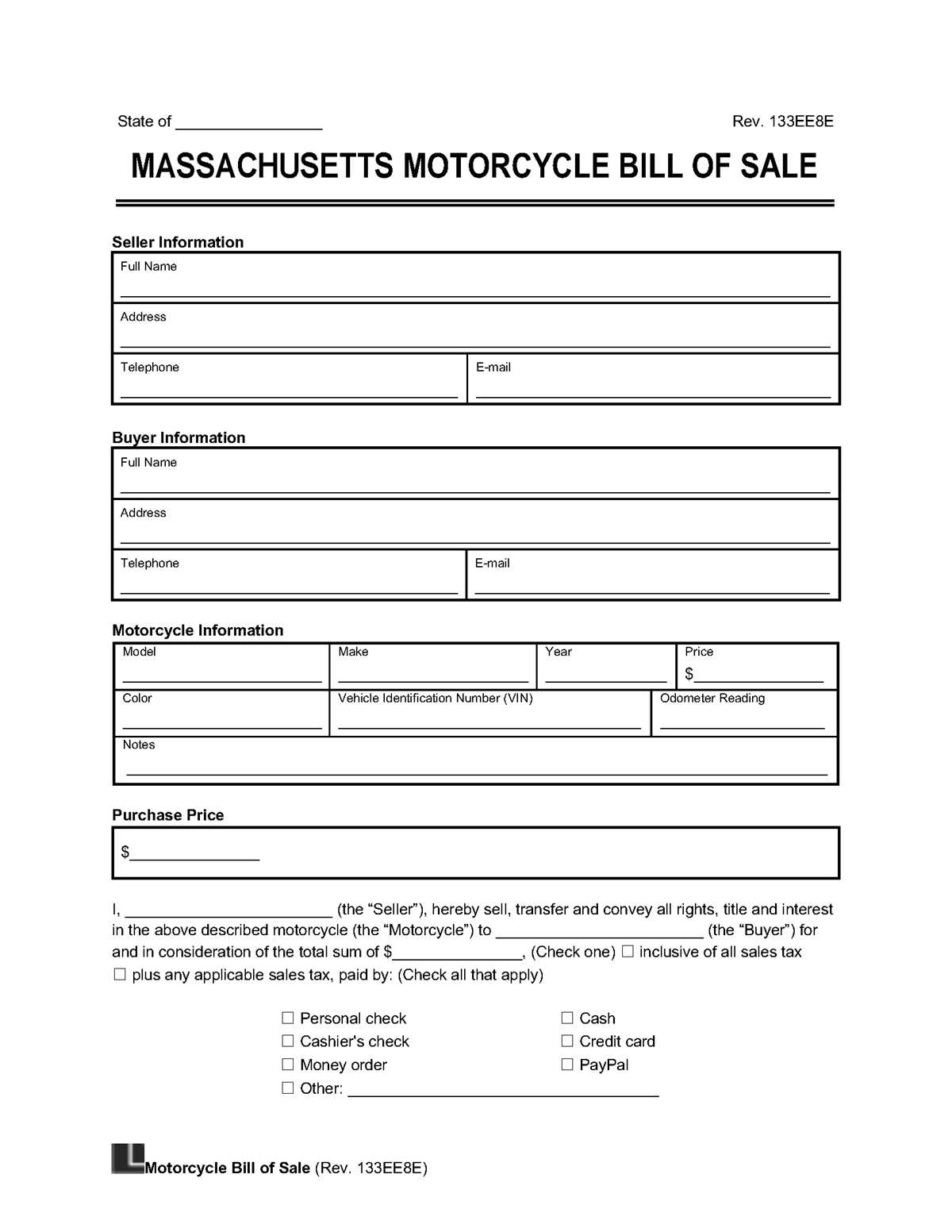 printable bill of sale massachusetts printable bill of sale massachusetts