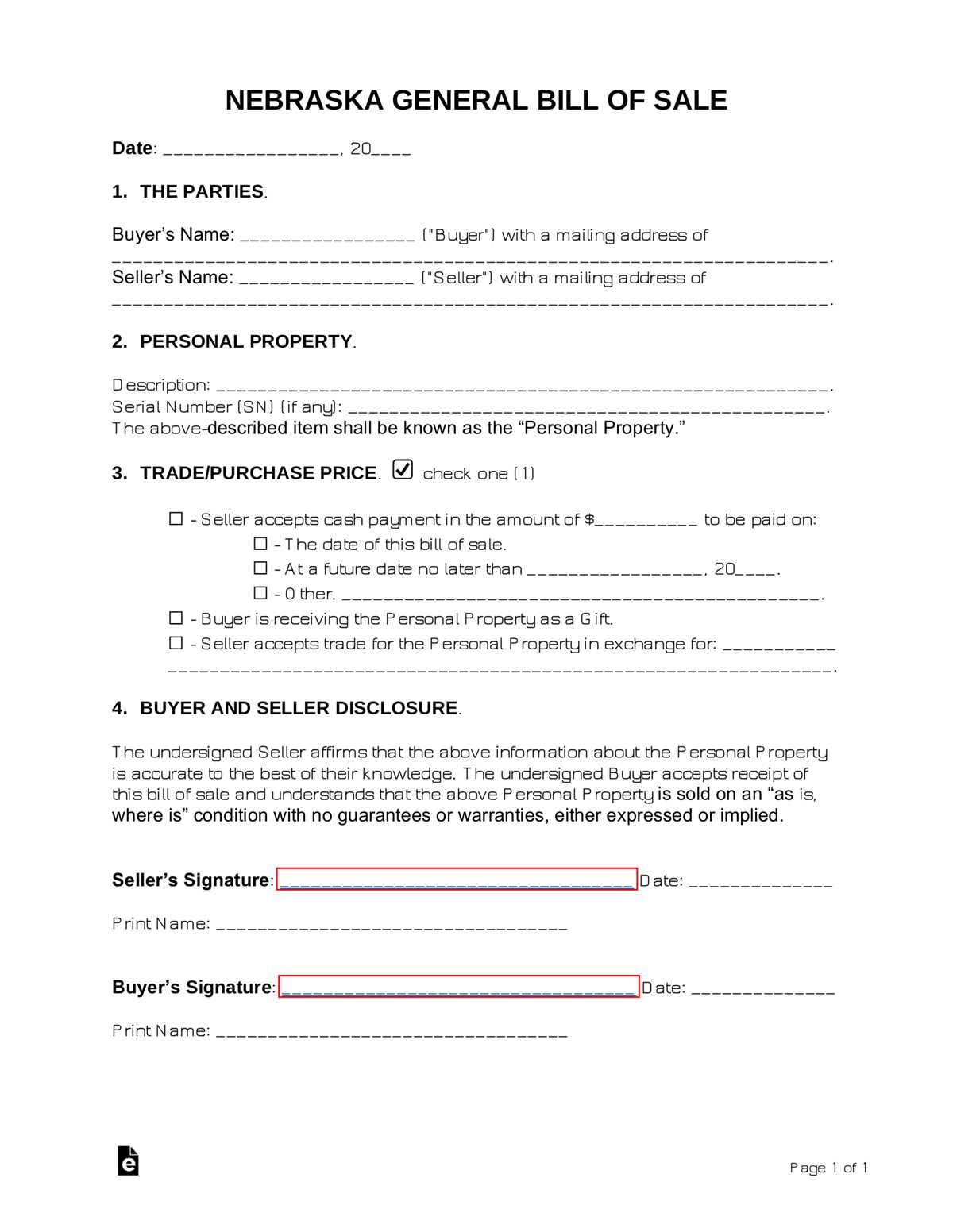 printable bill of sale nebraska printable bill of sale nebraska