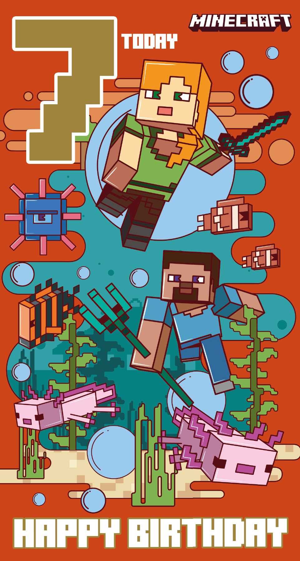 printable birthday cards minecraft