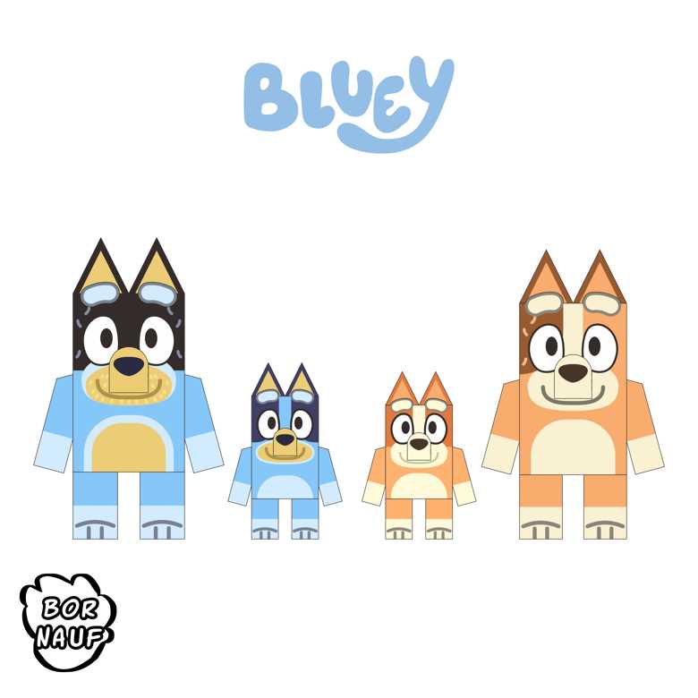 printable bluey family