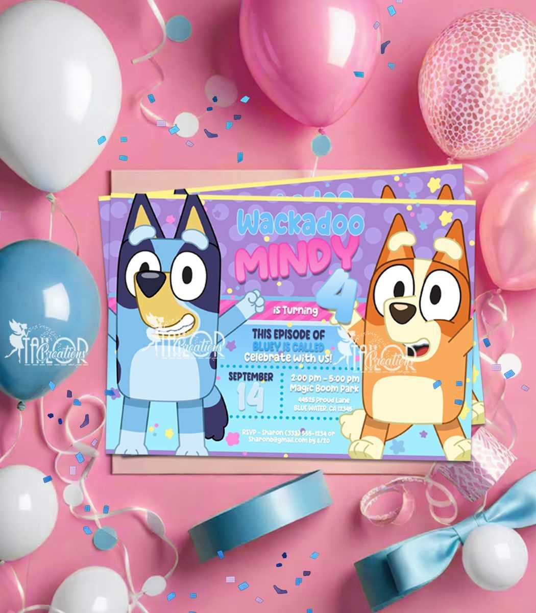 printable bluey party invitations printable bluey party invitations