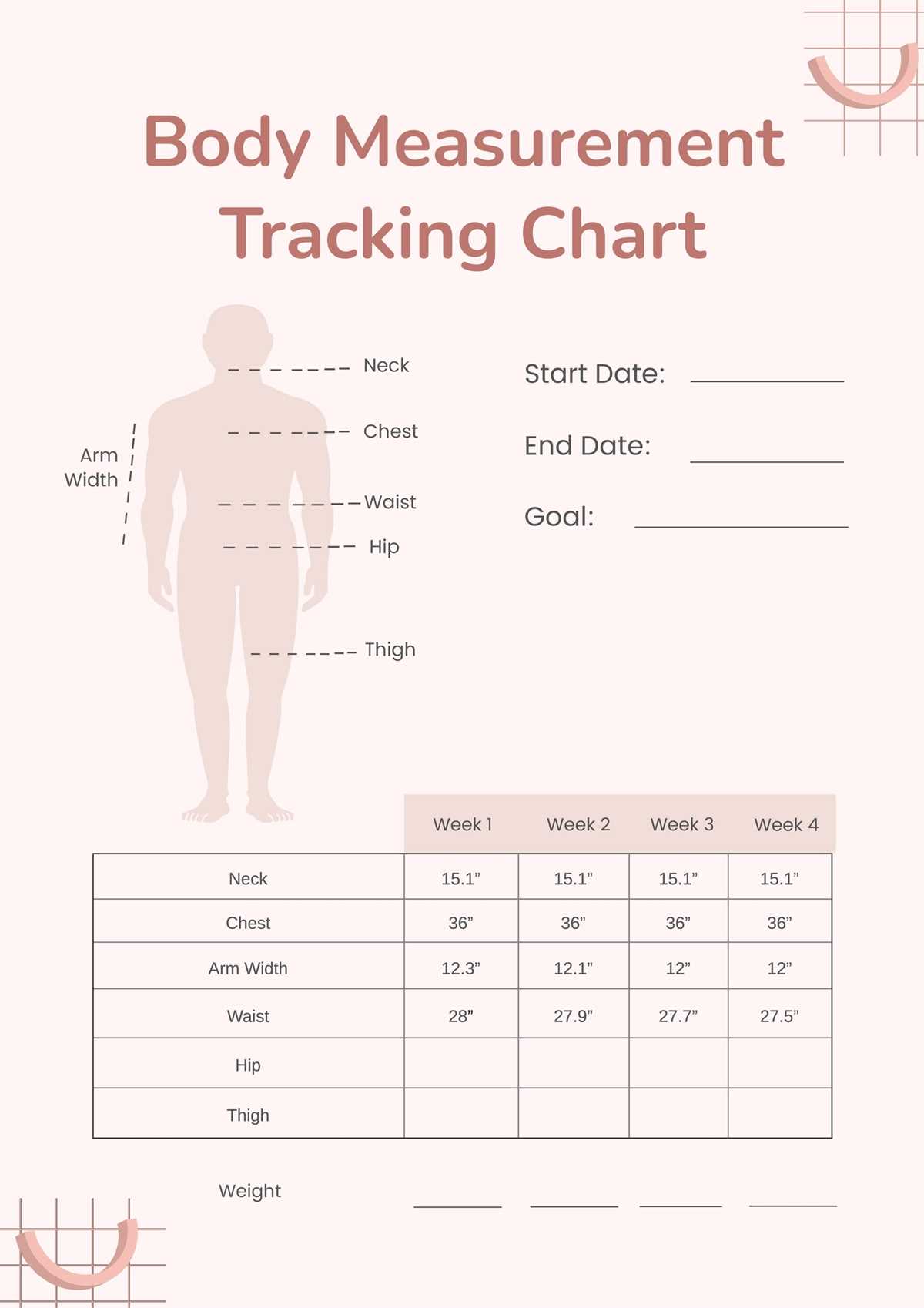 printable body measurement chart