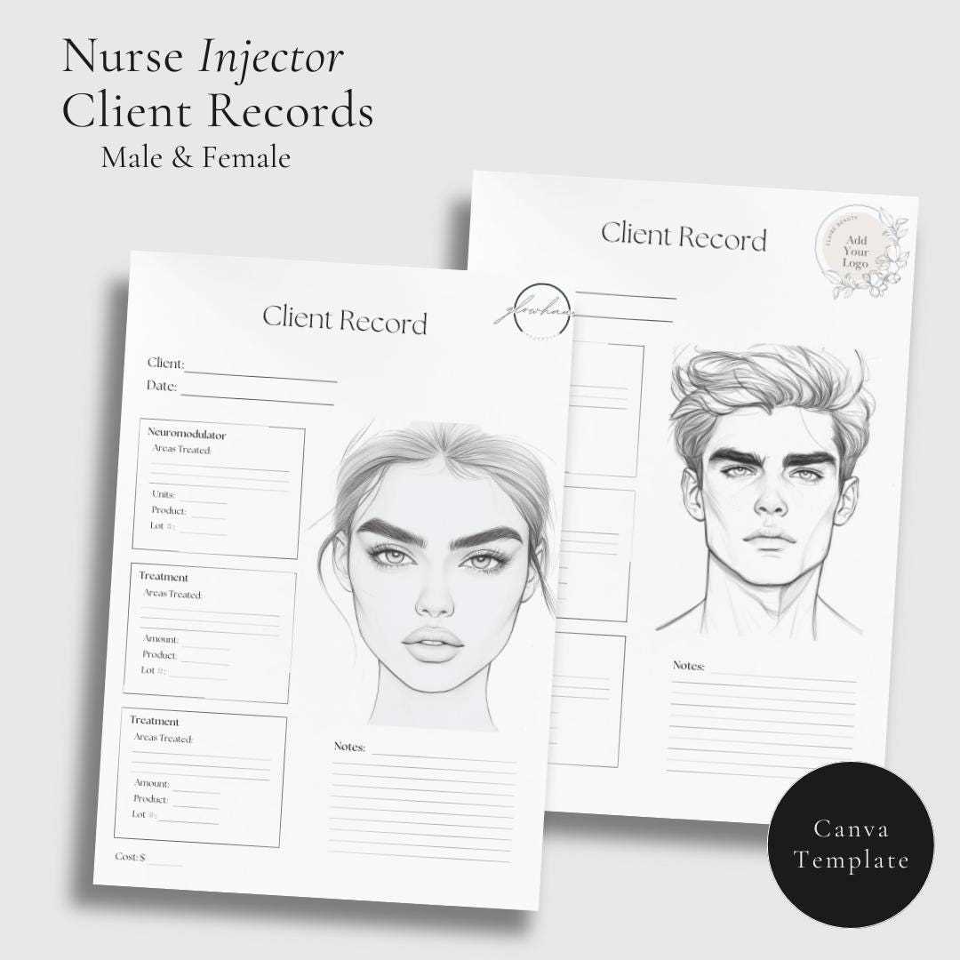 printable botox charting sheet