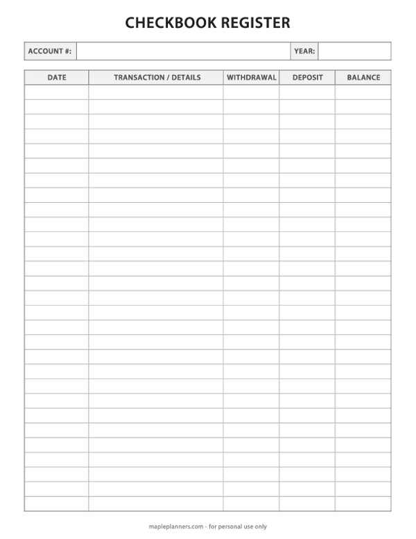 printable check registers printable check registers