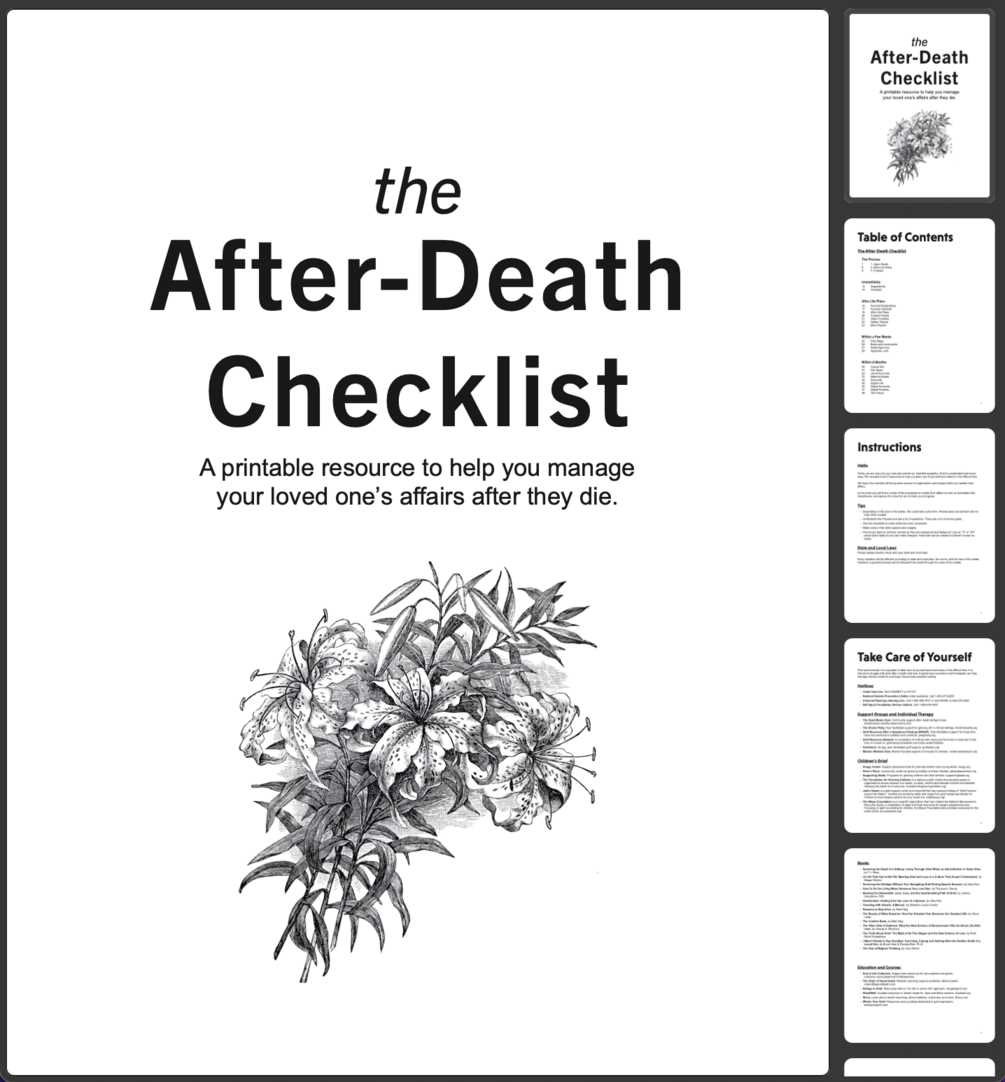 printable checklist for when someone dies printable checklist for when someone dies