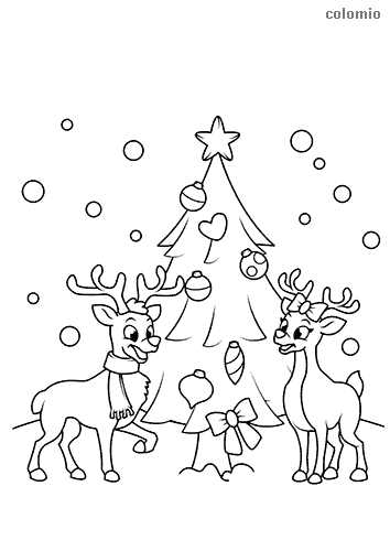 printable christmas reindeer coloring pages