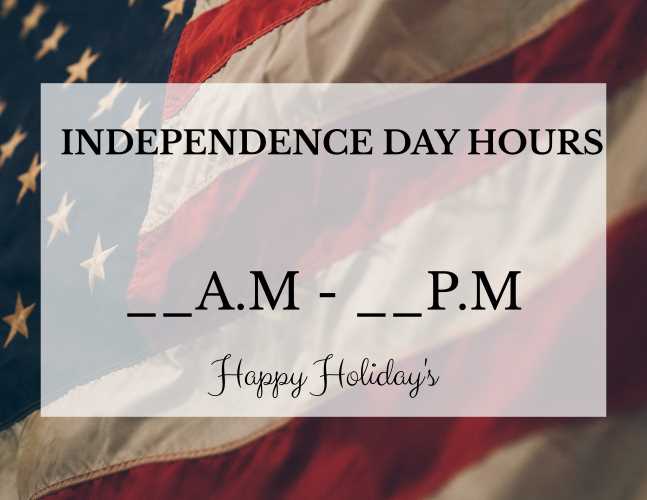 printable closed for 4th of july sign template