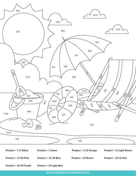 printable color by number multiplication