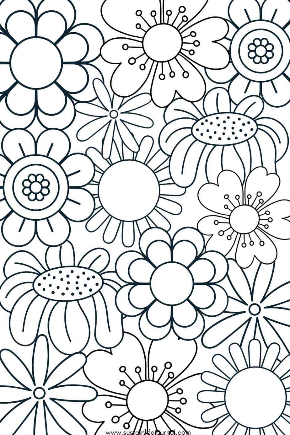 printable coloring sheets of flowers