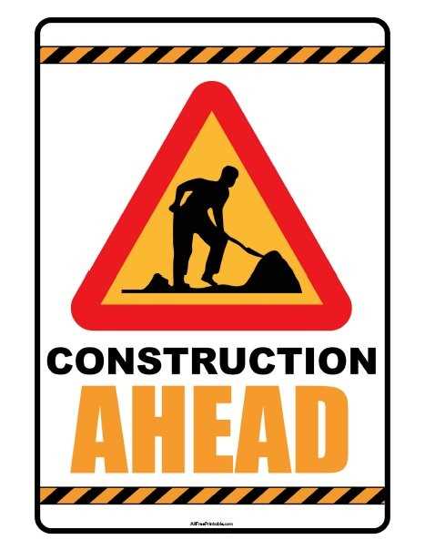 printable construction signs free