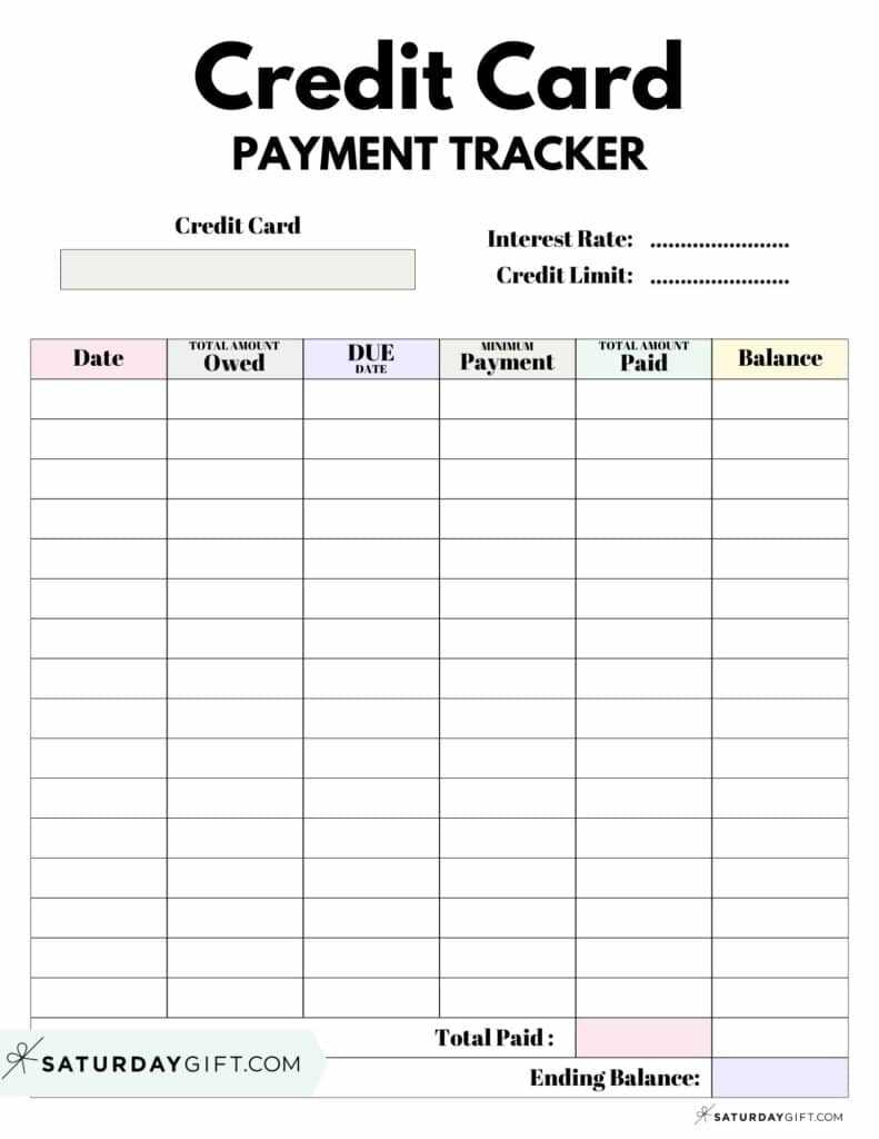 printable debt tracker