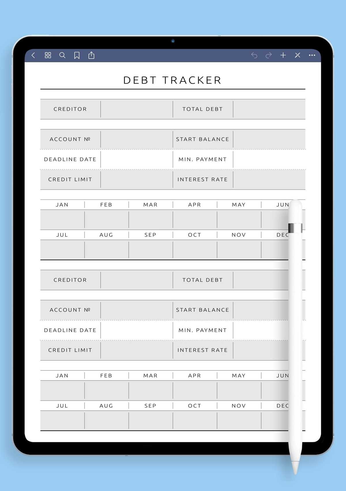 printable debt tracker